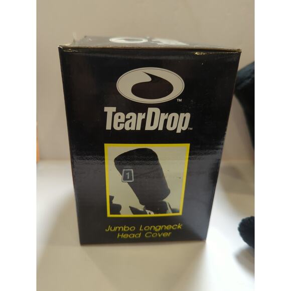 Teardrop Golf Club Cover Jumbo Long Neck New Black Open Box - Picture 2 of 5